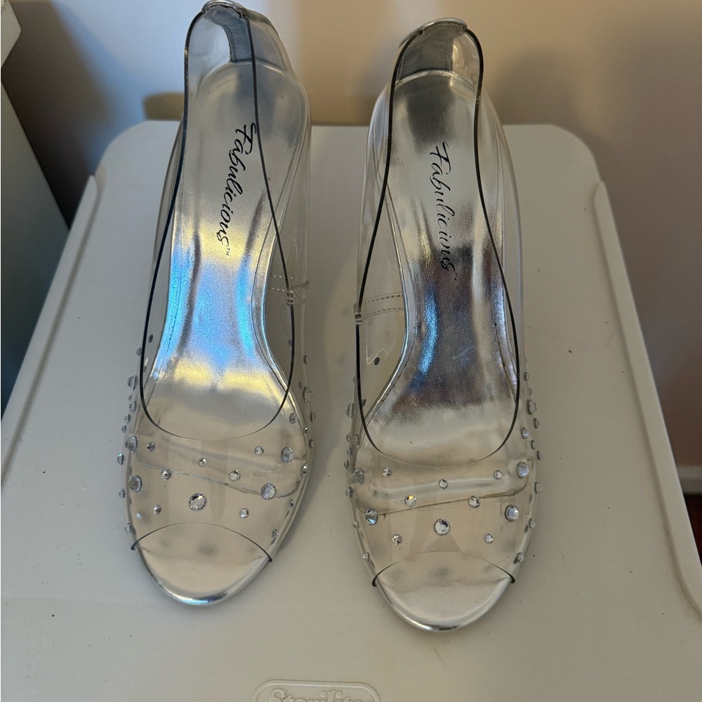 Clear Rhinestone Embellished Heels - Picture 4 of 11